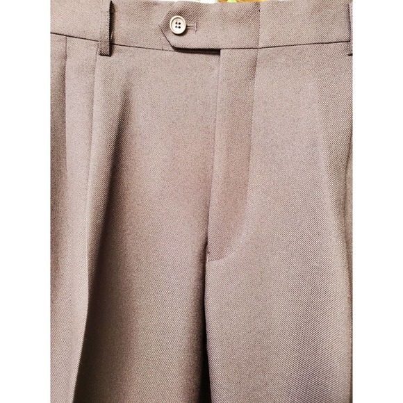 Tony Blake Men's Brown Solid 100% Polyester Straight Leg Dress Pants Size 38R - Picture 2 of 11